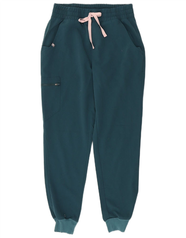 FIGS Ženska Cargo Trenirka Hlače Joggers UK 10 Mali zeleni poliester