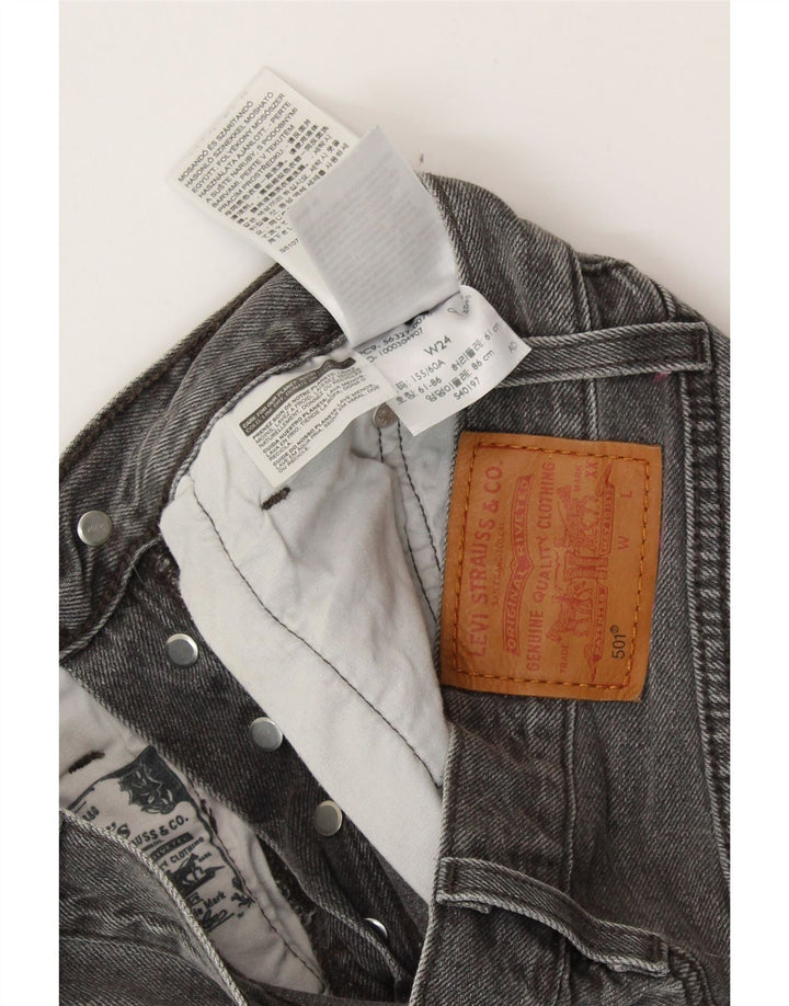 LEVI'S ženske 501 traper kratke hlače W24 XS sivi pamuk