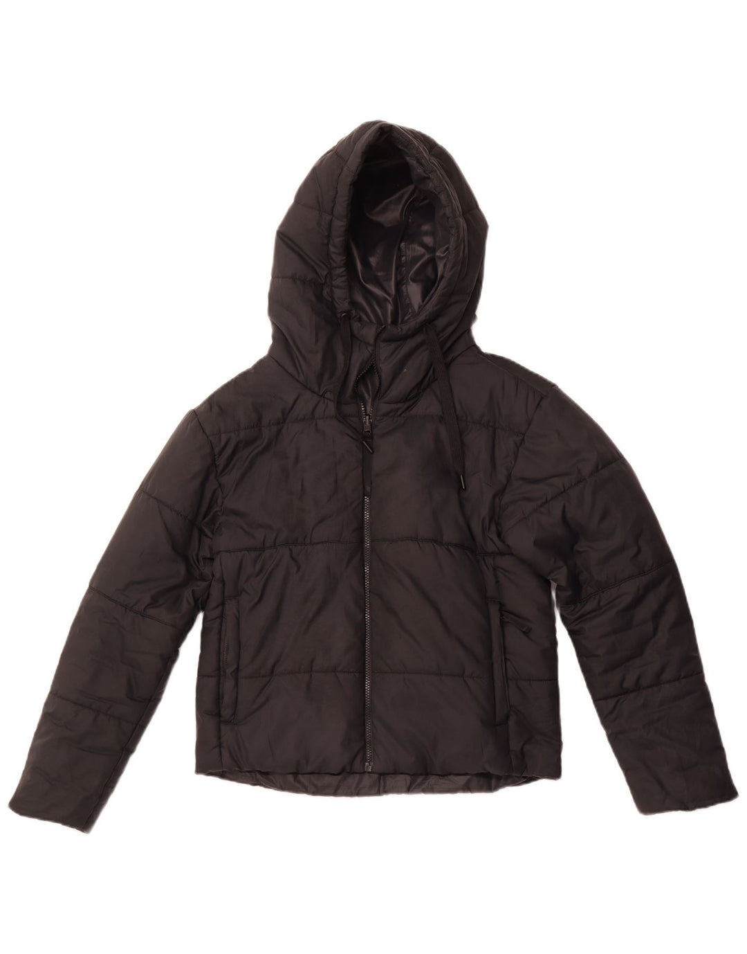 NIKE ženska dvokrevetna podstavljena jakna s kapuljačom UK 10, mali crni poliester