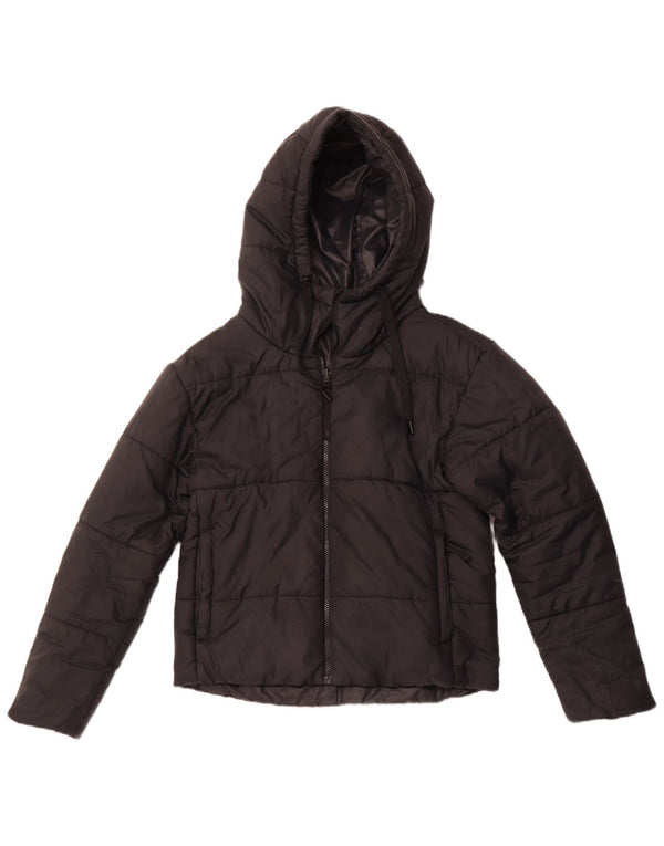 NIKE ženska dvokrevetna podstavljena jakna s kapuljačom UK 10, mali crni poliester