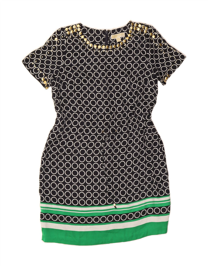 MICHAEL KORS Womens Sheath Dress UK 14 Medium Black Geometric Vintage Michael Kors and Second-Hand Michael Kors from Messina Hembry 