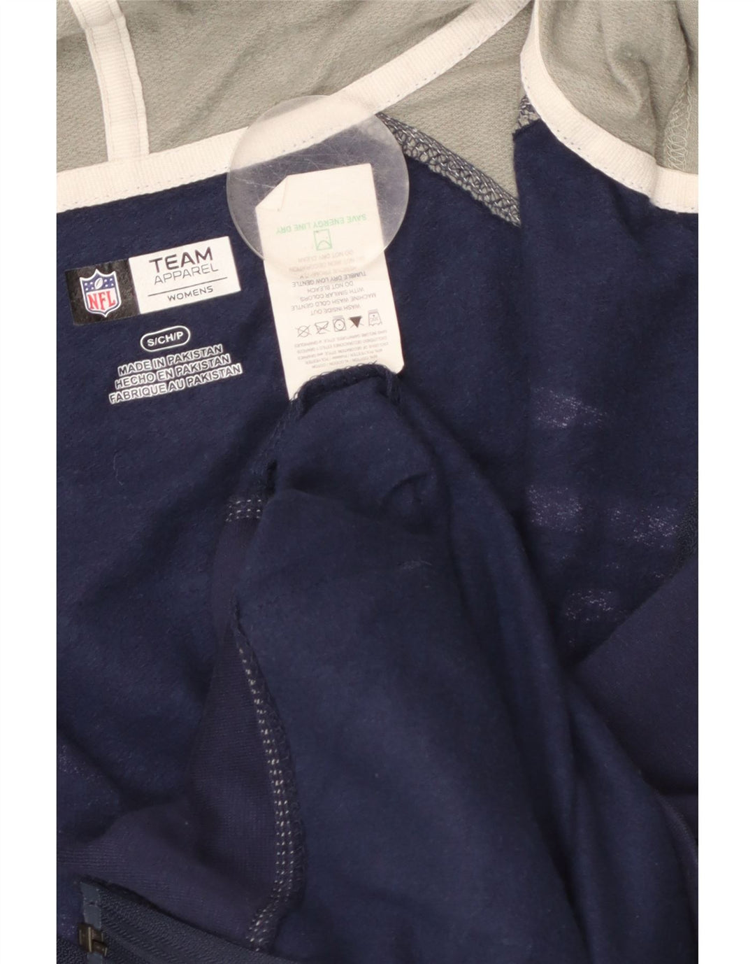 NFL ženski pulover s kapuljačom na patentni zatvarač UK 10 Mali tamnoplavi blok boja