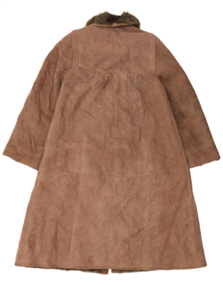 VINTAGE ženski kaput od šišanih šiša UK 14 Veliki bež