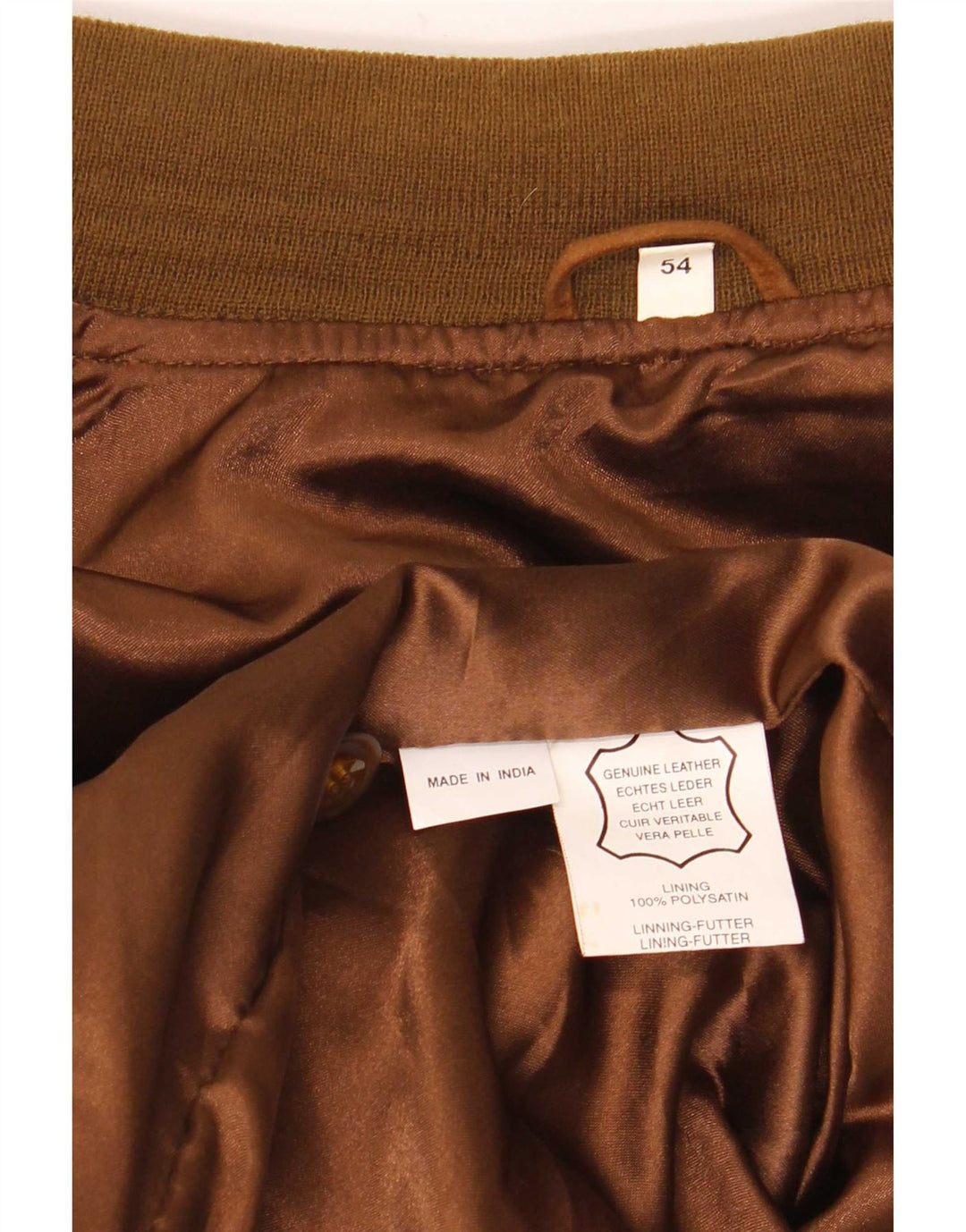 Vintage muška bomber jakna od brušene kože IT 54 2XL smeđa koža