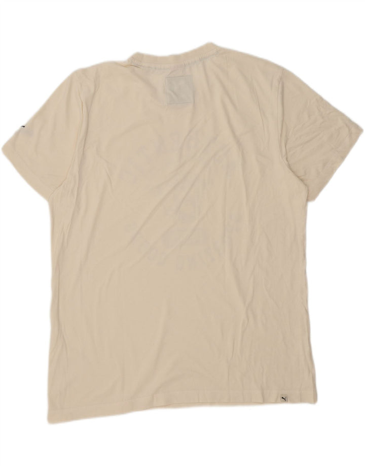 PUMA Mens Graphic T-Shirt Top XL Off White Vintage Puma and Second-Hand Puma from Messina Hembry 