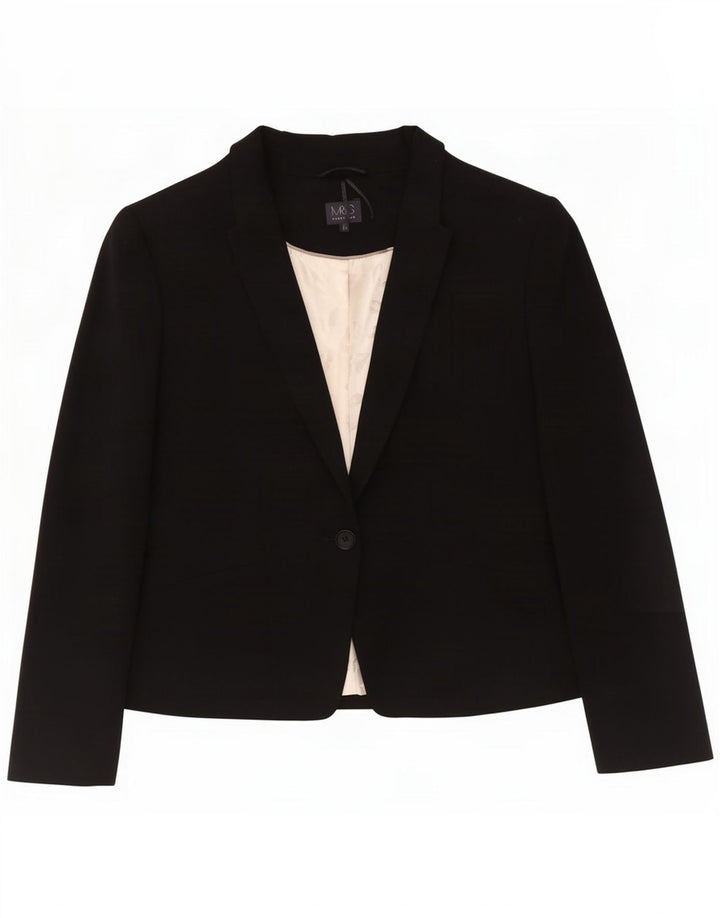 Marks & Spencer ženski sako sa 1 gumbom UK 20 2XL crni poliester