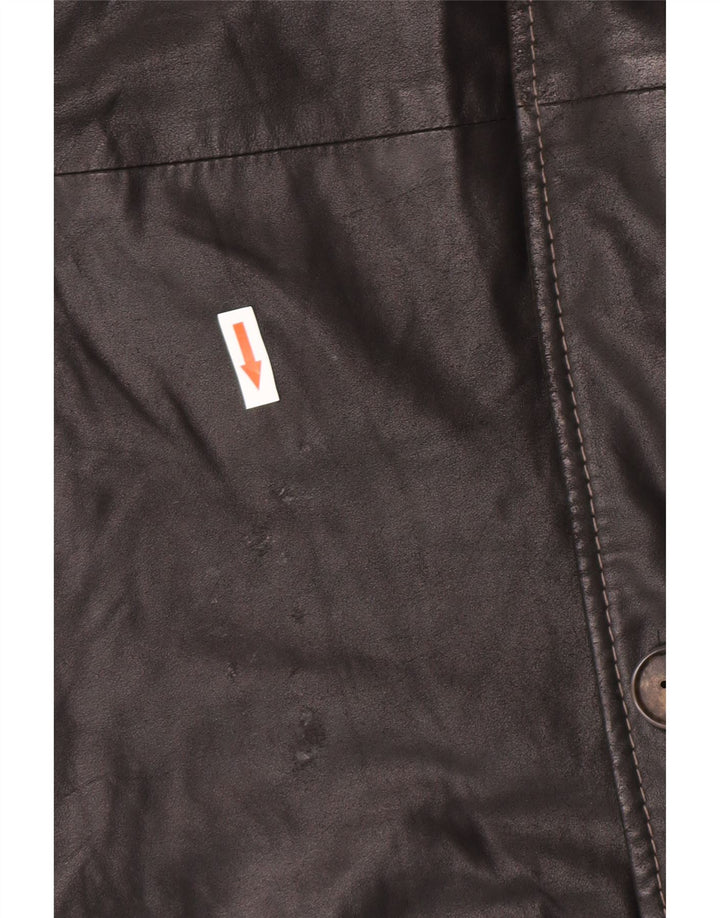 Vintage muški kožni kaput IT 58 4XL crna koža
