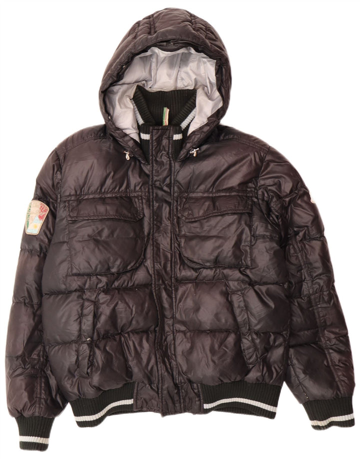 DOLOMITE Muška grafička podstavljena jakna s kapuljačom UK 38 srednji crni poliester