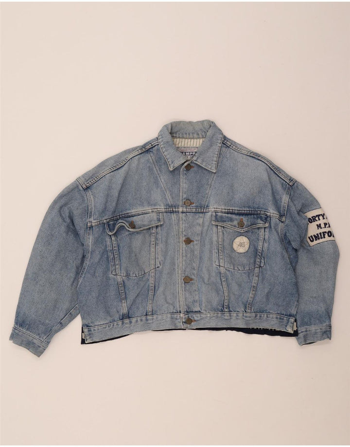 UNIFORMA Ženska crop Graphic Denim jakna UK 14 Large Blue