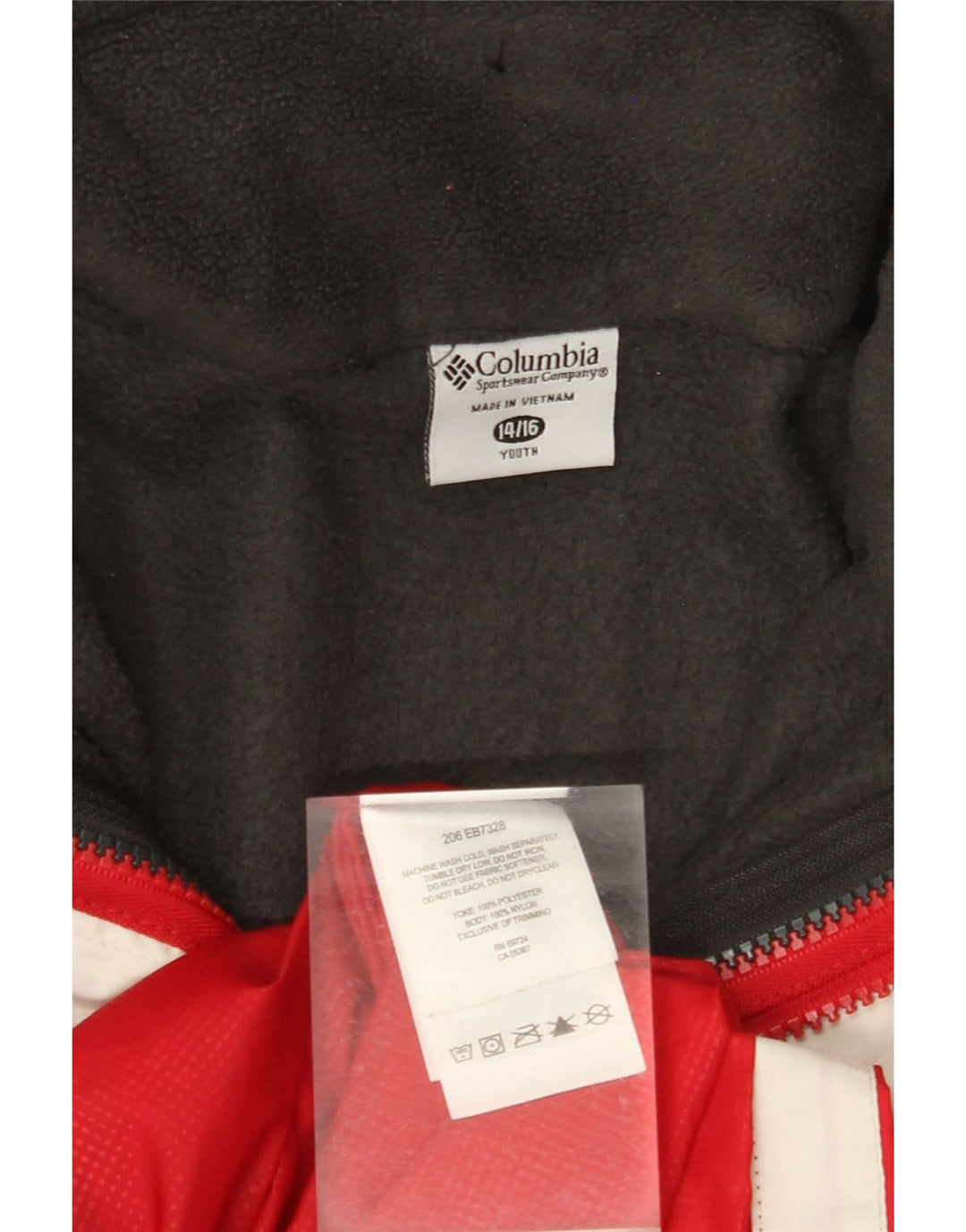 COLUMBIA dječačka vjetrovka s kapuljačom 14-15 godina, crvena boja