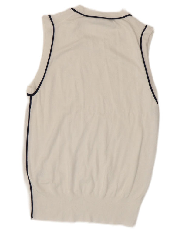 Zara ženski prsluk bez rukava UK 10 Mala bijela prugasta viskoza