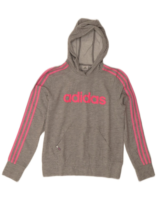Adidas Ženska majica s kapuljačom s kapuljačom UK 14 Srednje sivi flekasti pamuk