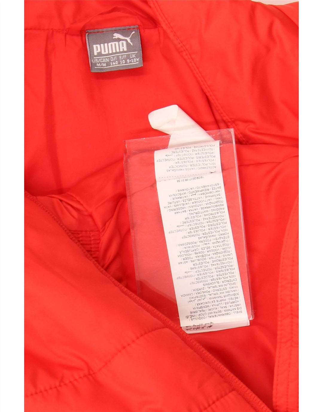 Podstavljena jakna PUMA za djevojčice 9-10 godina, crveni poliester