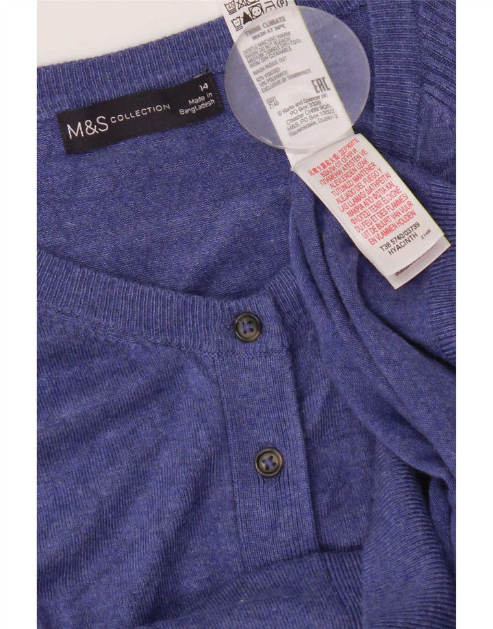 Marks & Spencer ženski kardigan pulover UK 14 Srednje plava viskoza