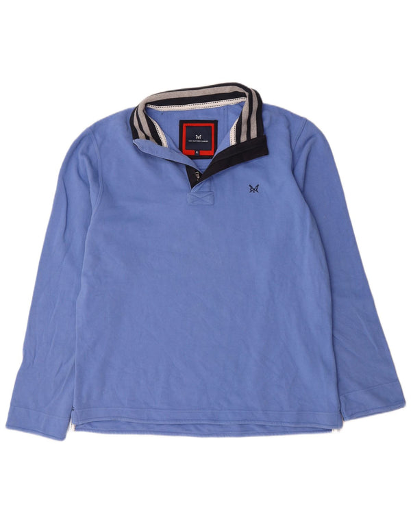 Crew Clothing Muška majica s izrezom s patentnim zatvaračem XL plavi pamuk