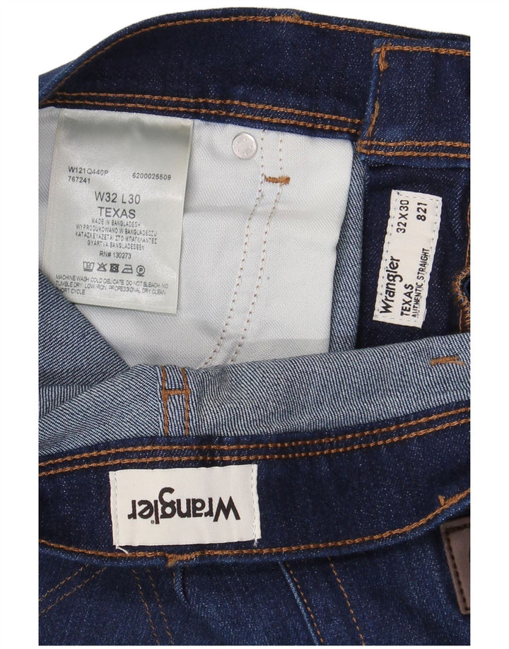 Wrangler muške teksaške ravne traperice W32 L30 tamnoplavi pamuk