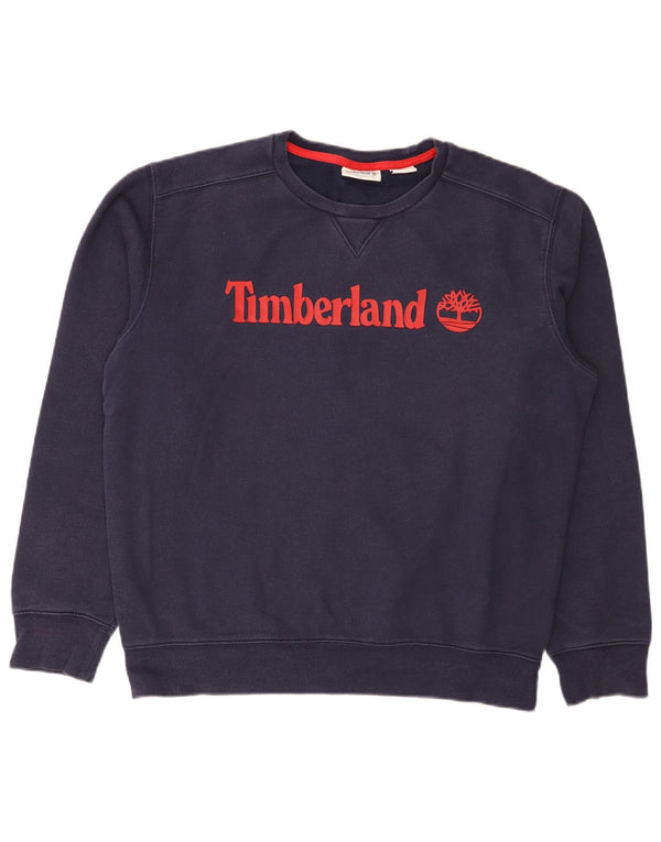 Timberland muški džemper s grafičkim motivima, veliki tamnoplavi pamuk