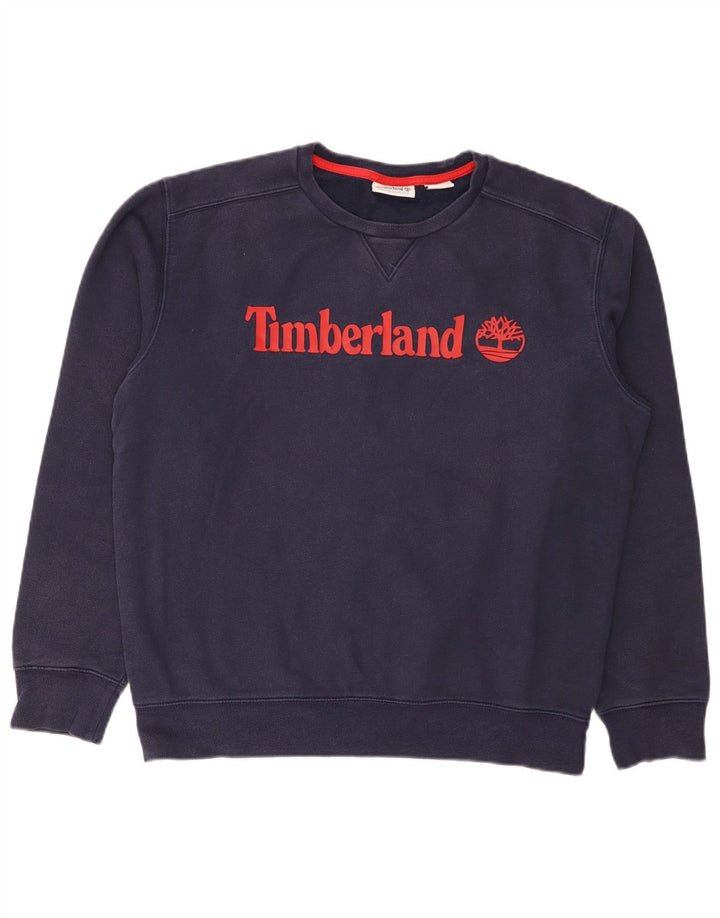 Timberland muški džemper s grafičkim motivima, veliki tamnoplavi pamuk