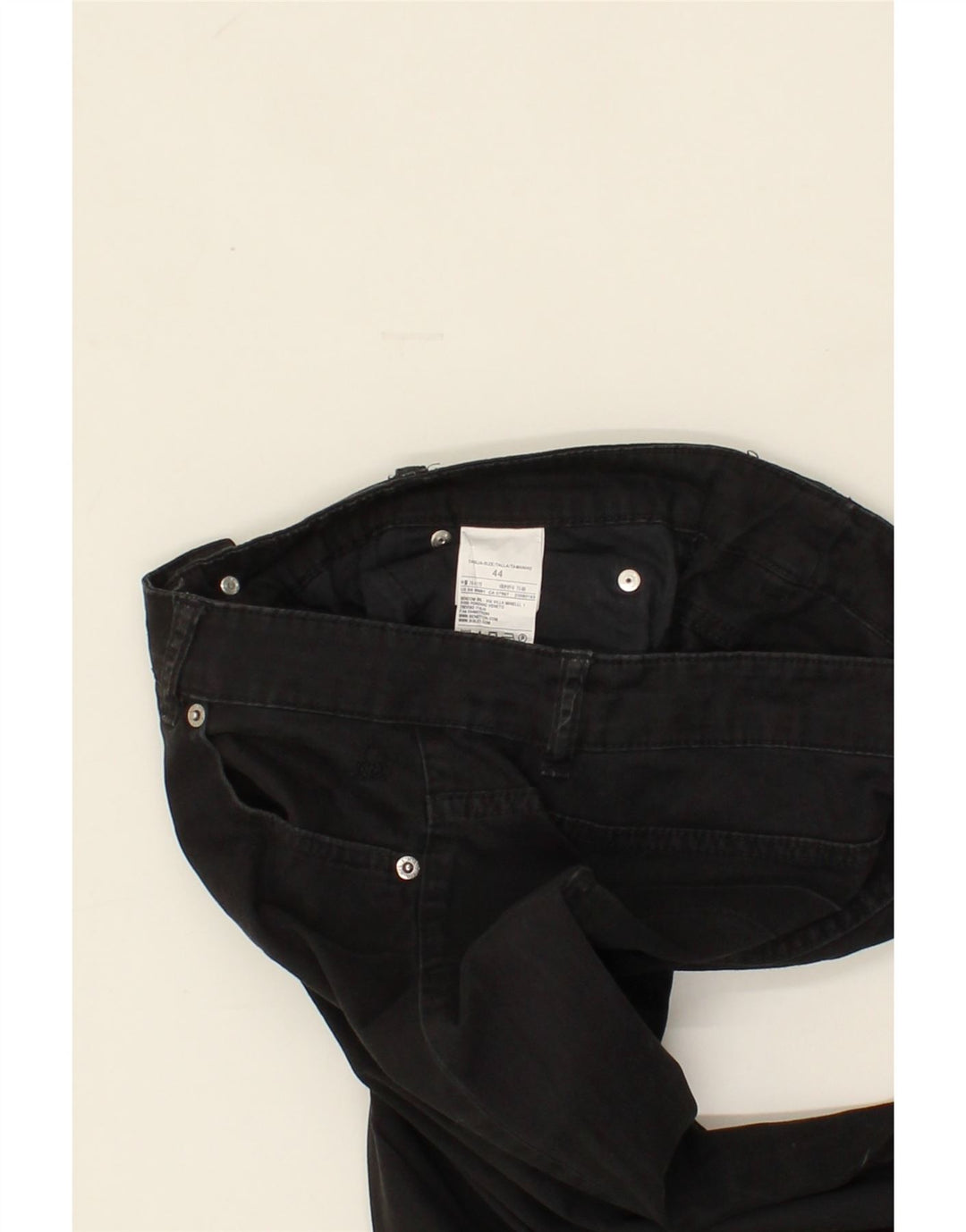 BENETTON Womens Straight Jeans IT 44 Medium W32 L31  Black Cotton Vintage Benetton and Second-Hand Benetton from Messina Hembry 