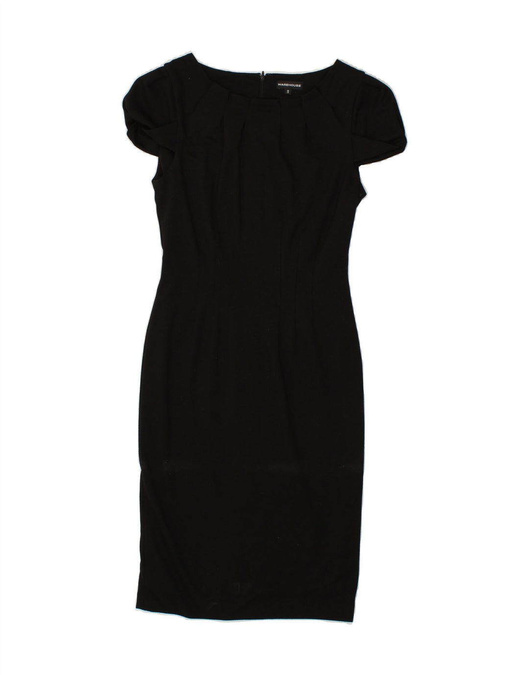 WAREHOUSE Womens Short Sleeves Sheath Dress UK 10 Small Black Polyamide Vintage Warehouse and Second-Hand Warehouse from Messina Hembry 