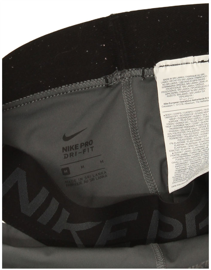 Nike Ženske Dri Fit Graphic Leggings UK 12 Srednje sivi poliester