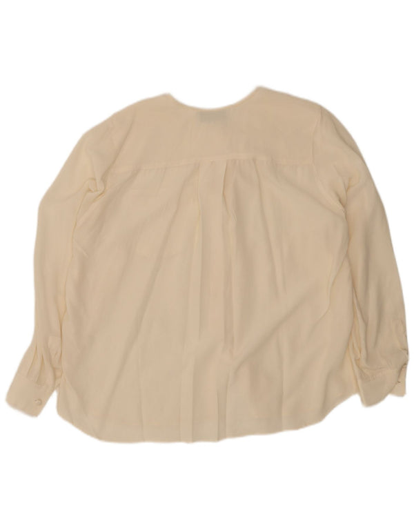 Vintage ženska prevelika košulja bluza IT 50 XL bež svila