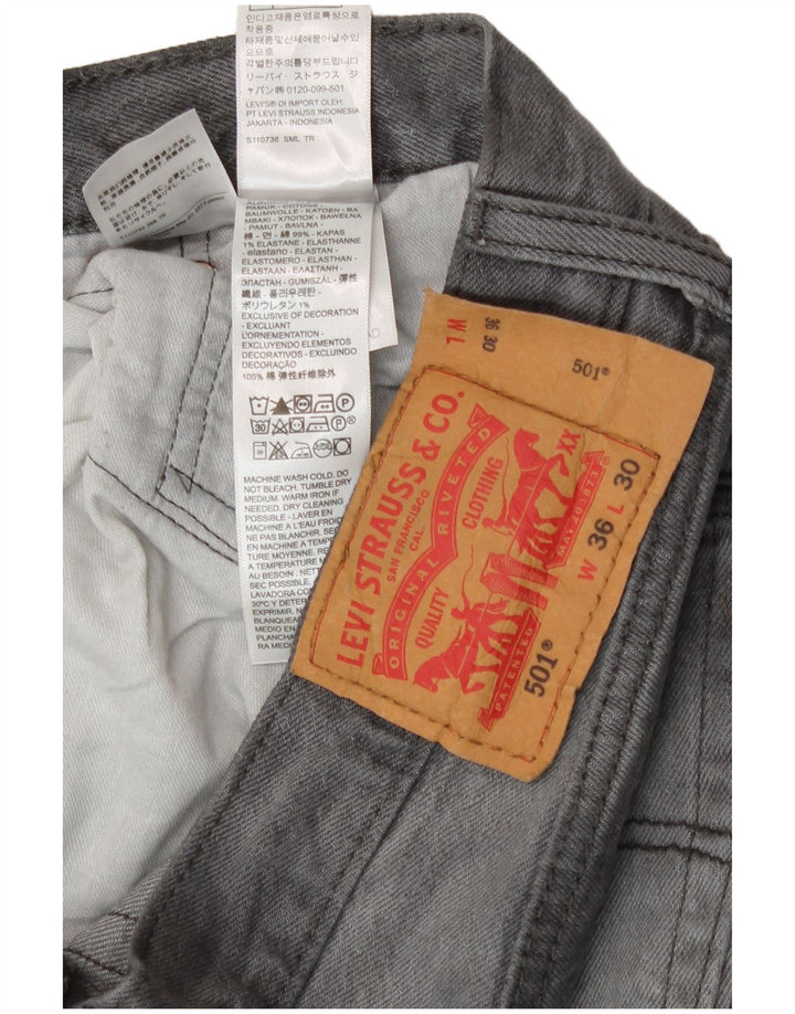 Levi's muške 501 ravne traperice W36 L30 sivi pamuk