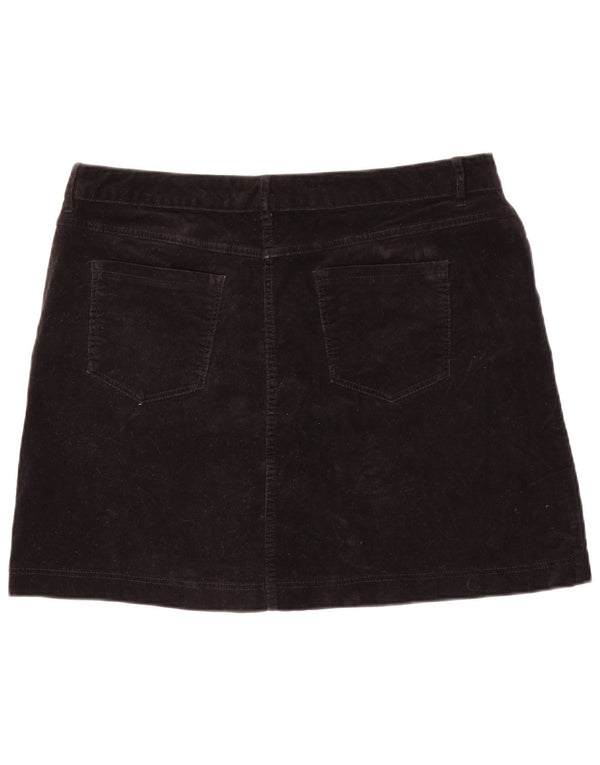 MARKS & SPENCER ženska mini suknja od samta UK 18 XL W36 crni pamuk
