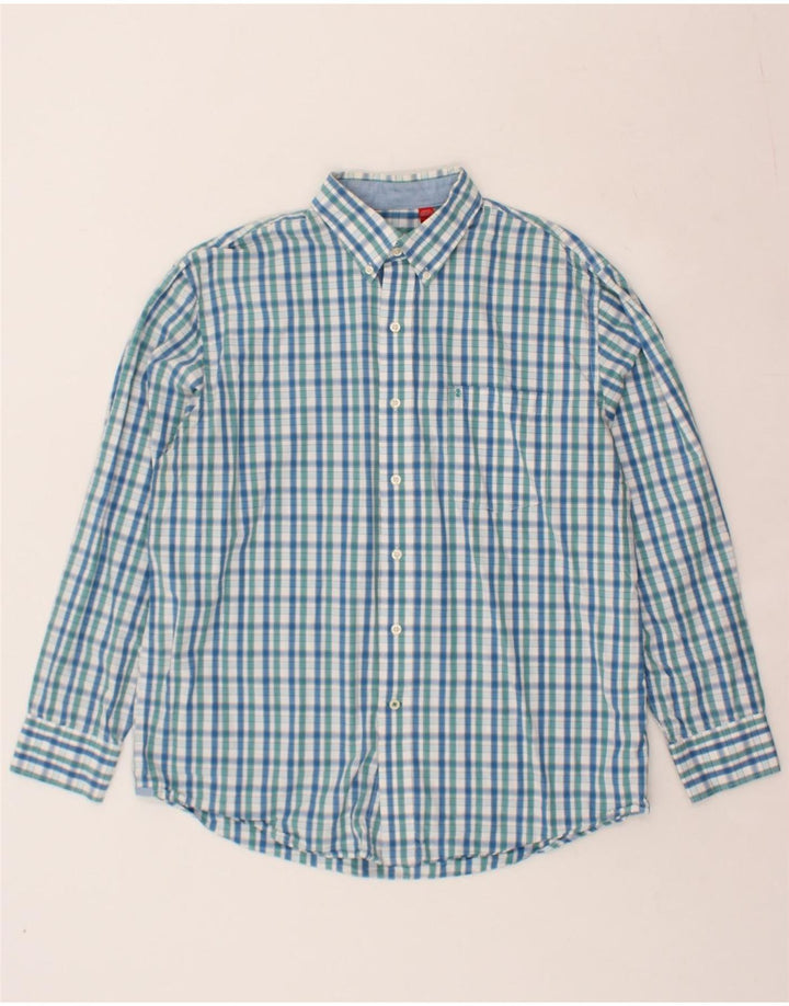 IZOD Mens Shirt Large Blue Check Vintage Izod and Second-Hand Izod from Messina Hembry 