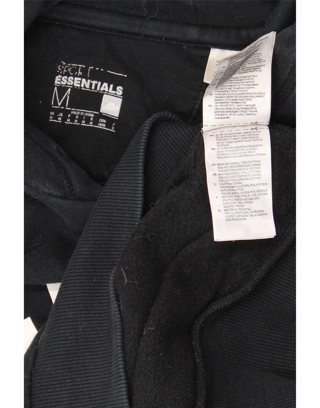 ADIDAS muška majica s kapuljačom srednje veličine, crni pamuk