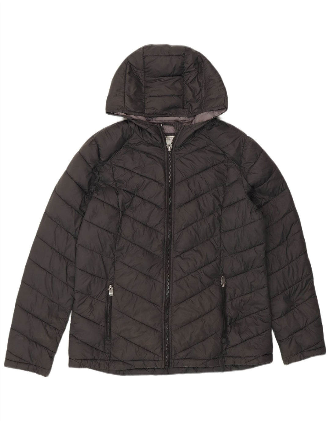 Fat Face ženska podstavljena jakna s kapuljačom UK 14 Veliki sivi najlon