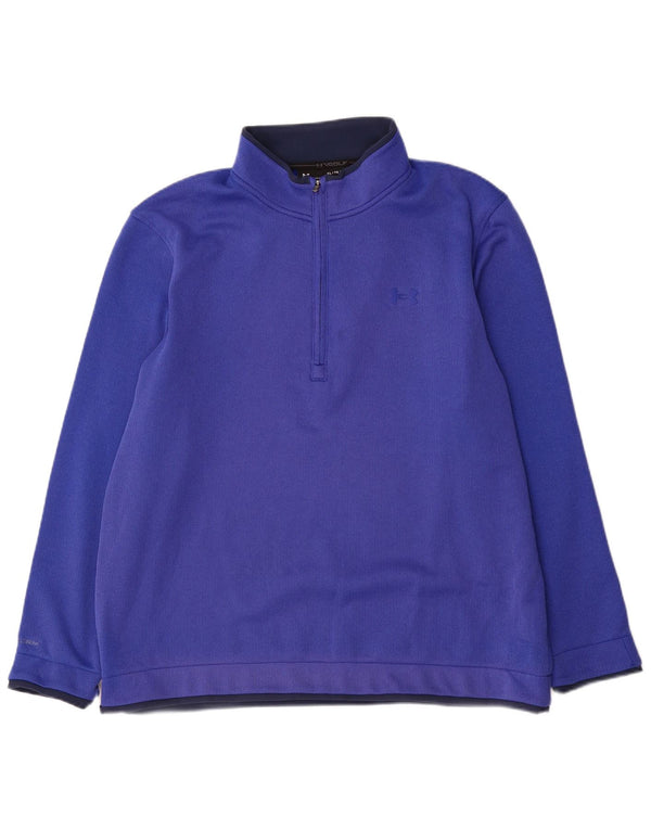 Under Armour muška majica s izrezom s patentnim zatvaračem XL plavi poliester