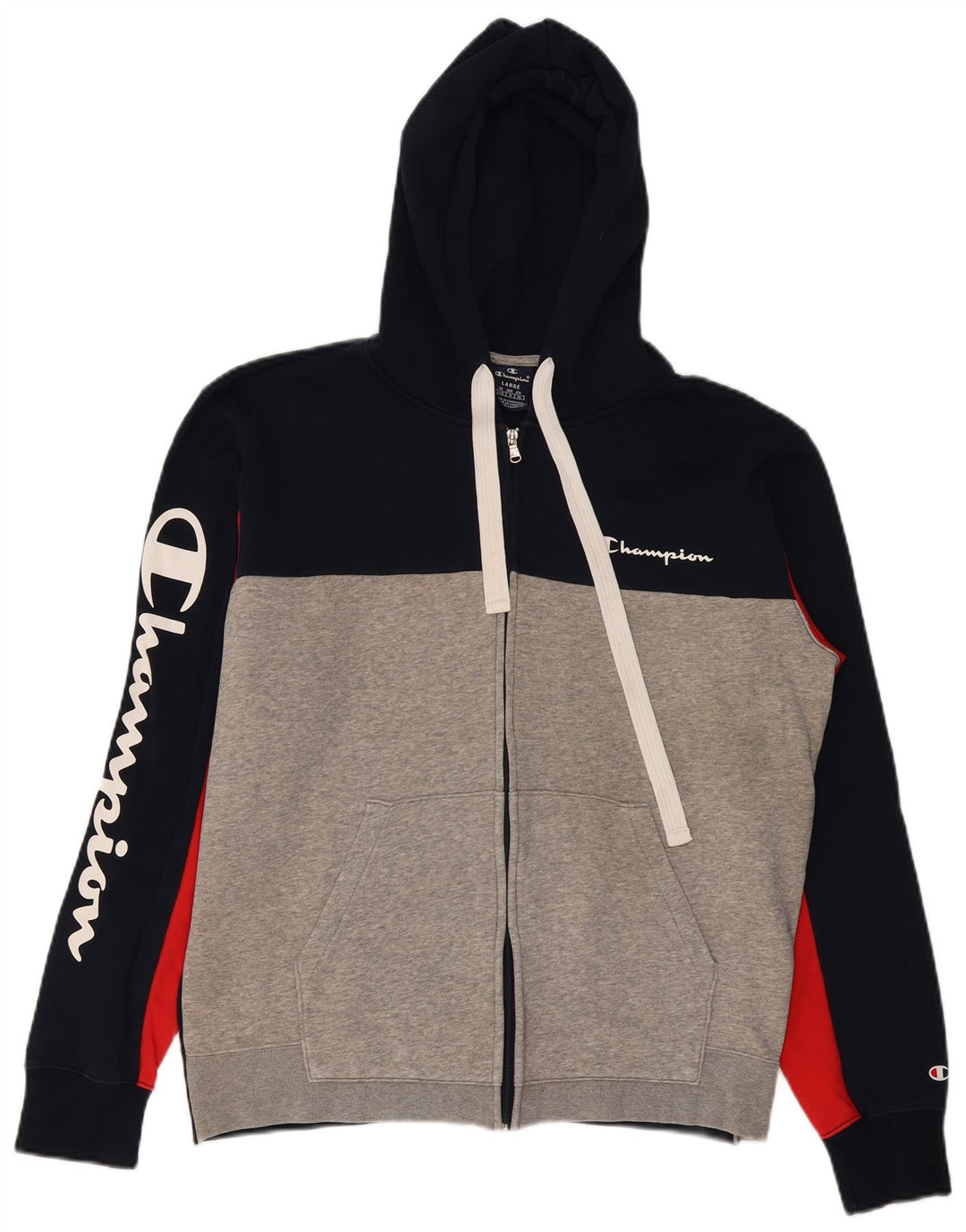 Champion, veliki muški pulover s kapuljačom s patentnim zatvaračem, veliki tamnoplavi pamuk