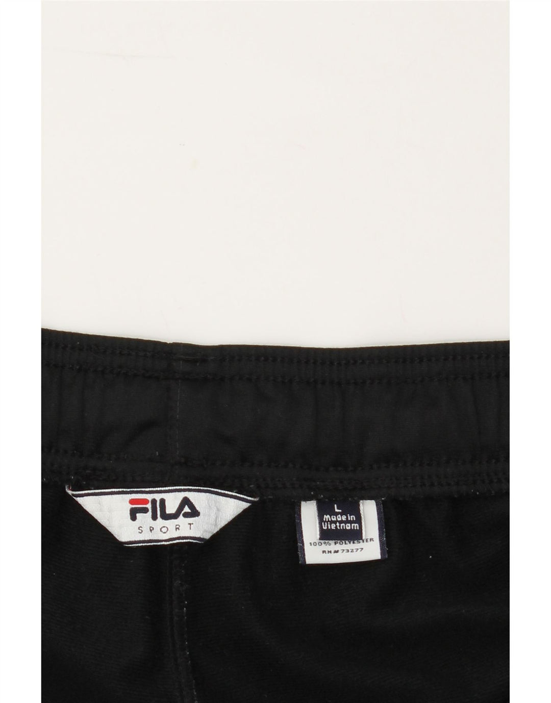 FILA Mens Tracksuit Trousers Large Black Colourblock Polyester Vintage Fila and Second-Hand Fila from Messina Hembry 