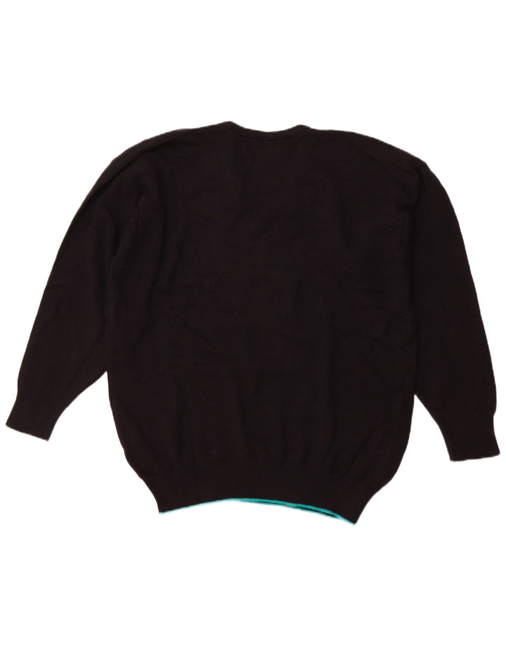 PRINGLE muški džemper s V-izrezom XL crni argyle/dijamantni akril