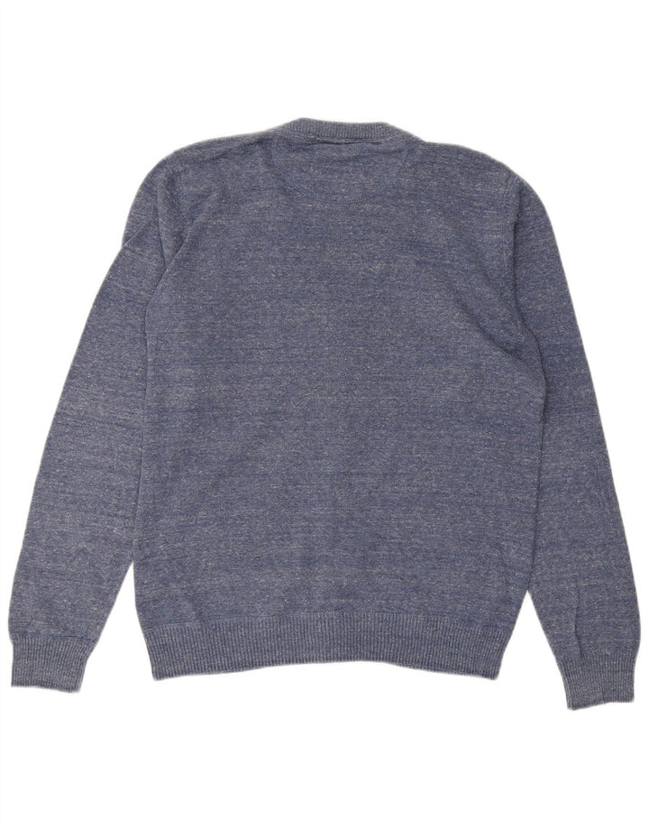 JACK & JONES muški kardigan pulover srednje plave boje od pamuka