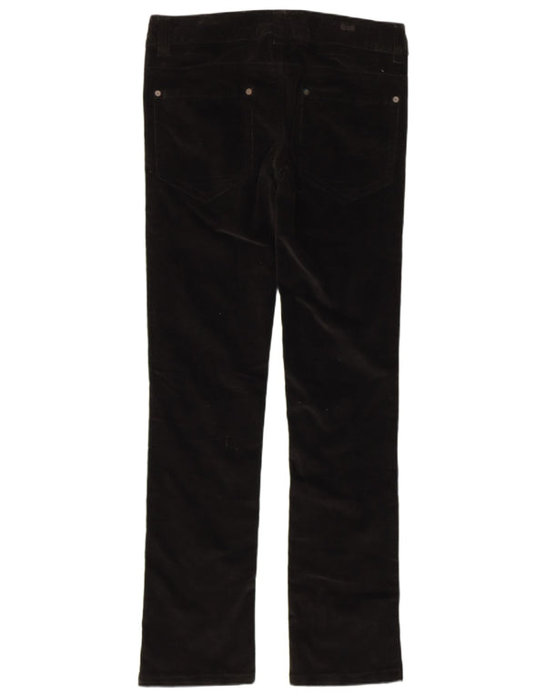 BENETTON Ženske uske hlače od samta IT 42 srednje W32 L32 crni pamuk