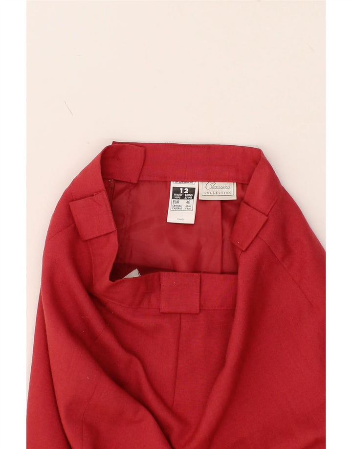 ST. BERNARD Womens Pencil Skirt UK 12 Medium W26 Red Polyester Vintage St. Bernard and Second-Hand St. Bernard from Messina Hembry 