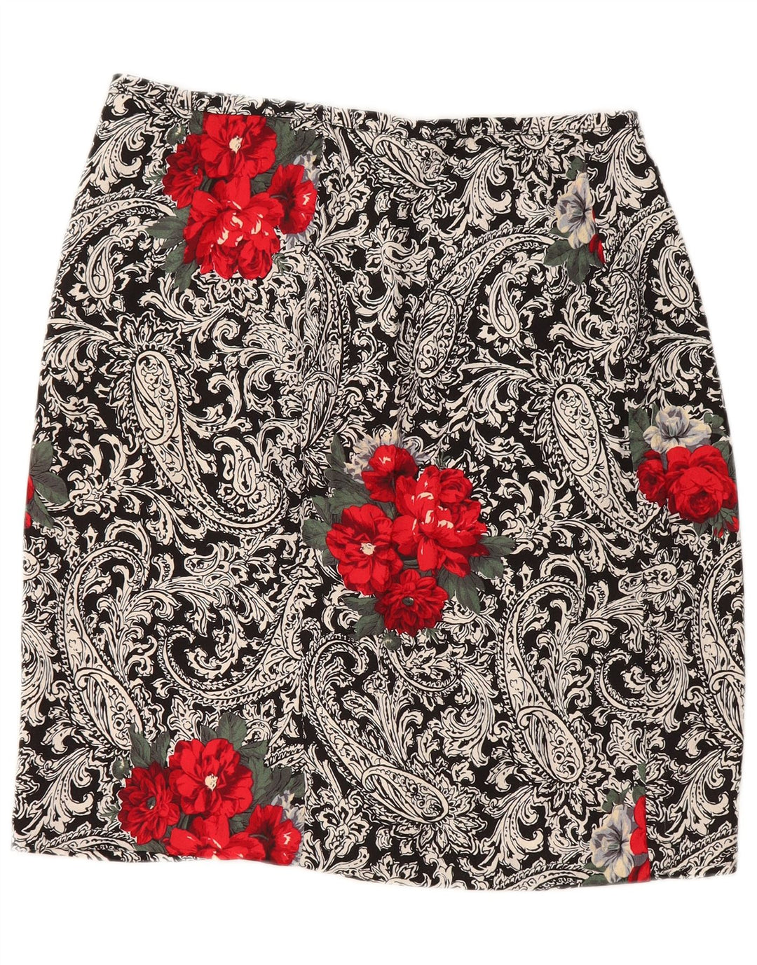 VINTAGE ženska suknja na omot W30 srednje crna paisley boja