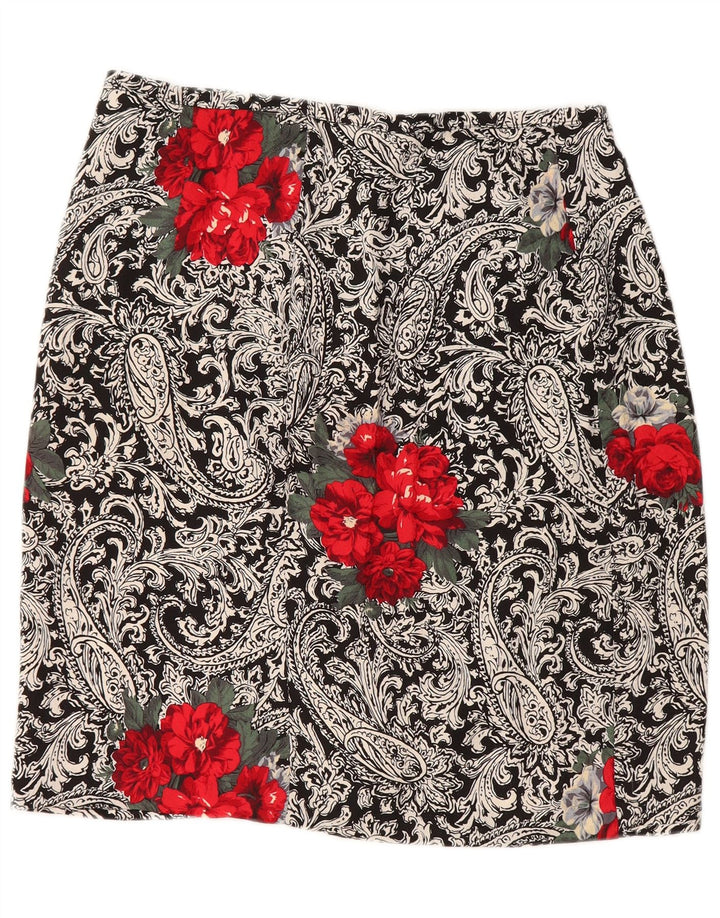 VINTAGE ženska suknja na omot W30 srednje crna paisley boja