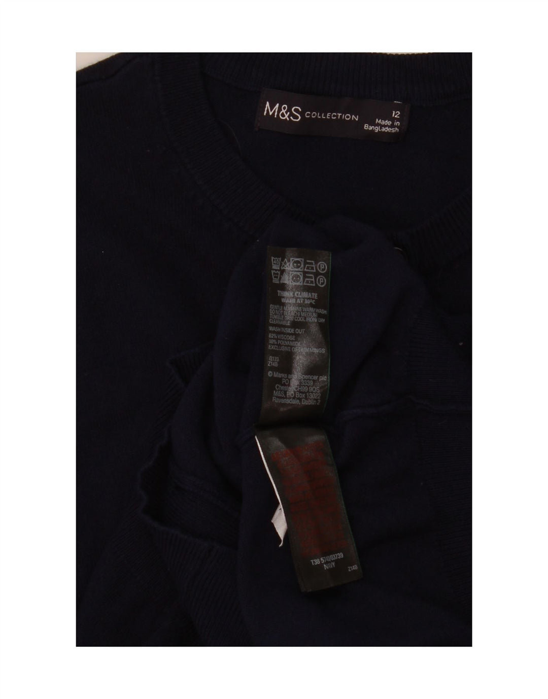 Marks & Spencer ženski kardigan pulover UK 12 srednje tamnoplava viskoza