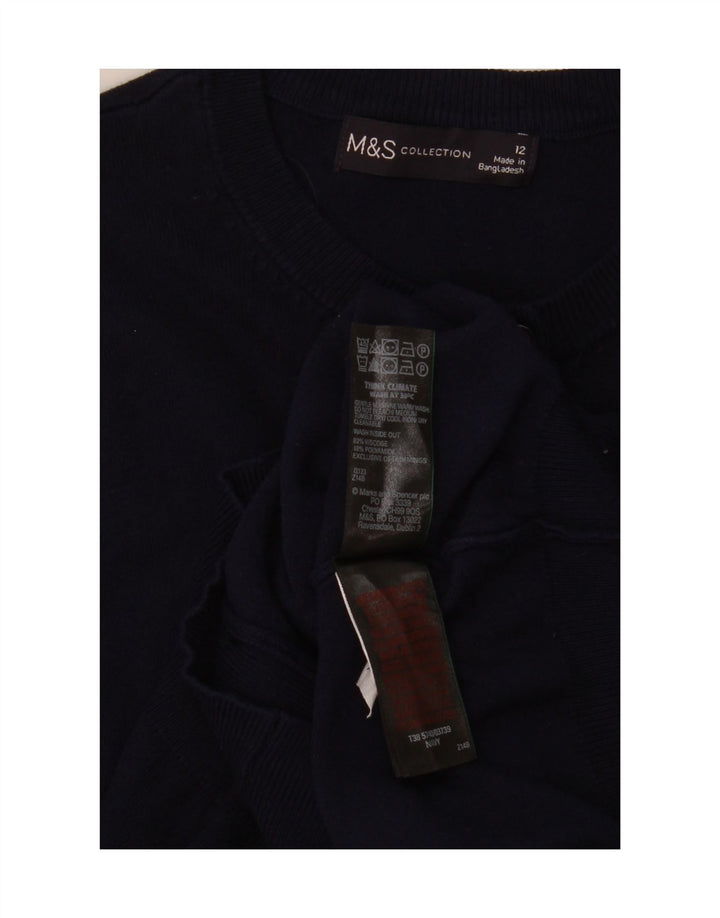 Marks & Spencer ženski kardigan pulover UK 12 srednje tamnoplava viskoza