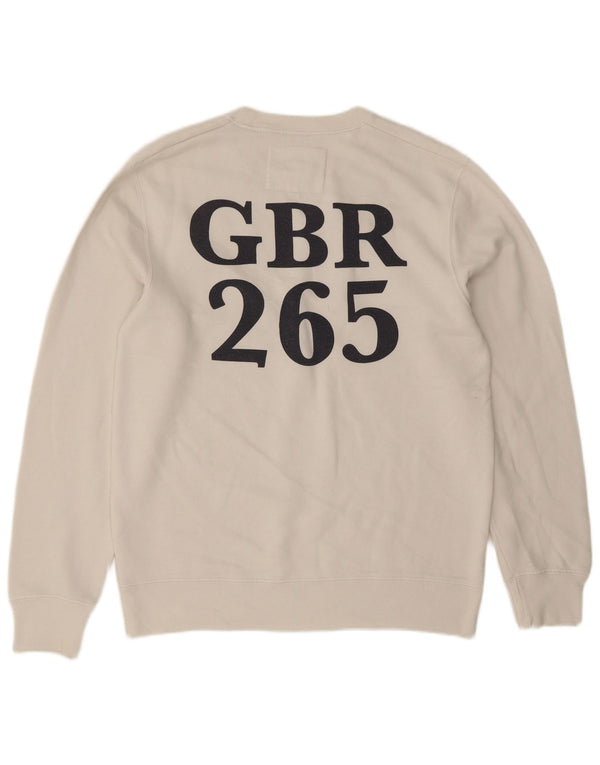 Jack Wills Mens Graphic Sweatshirt Jumper Large White Cotton