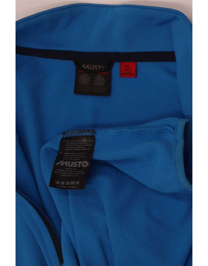 Musto muška majica s izrezom s patentnim zatvaračem XL plavi poliester