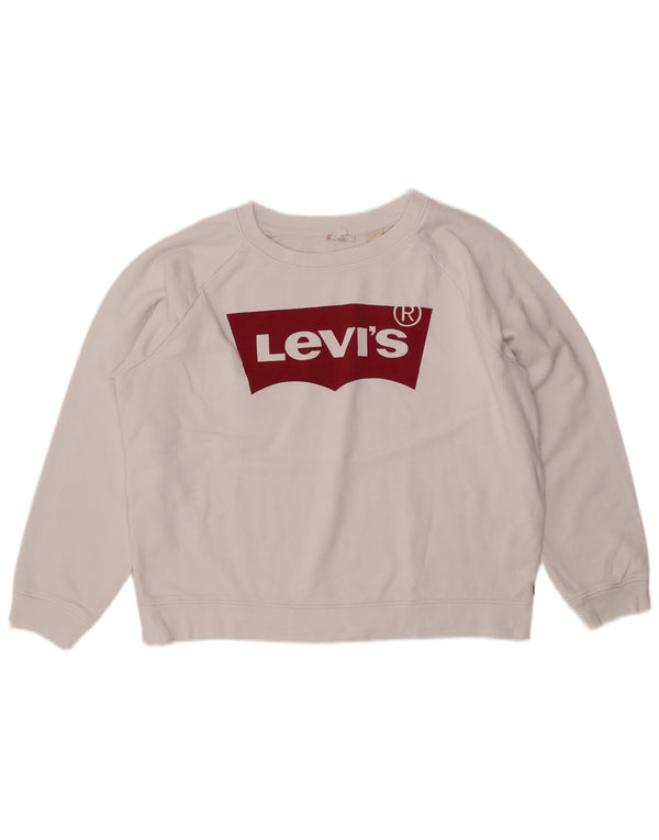 LEVI'S Ženska prekomjerna majica s motivima UK 16 Veliki bijeli pamuk