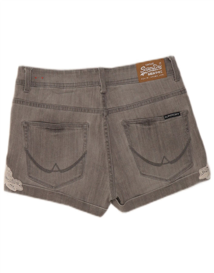 Superdry ženske traper kratke hlače W30 srednje sivi pamuk