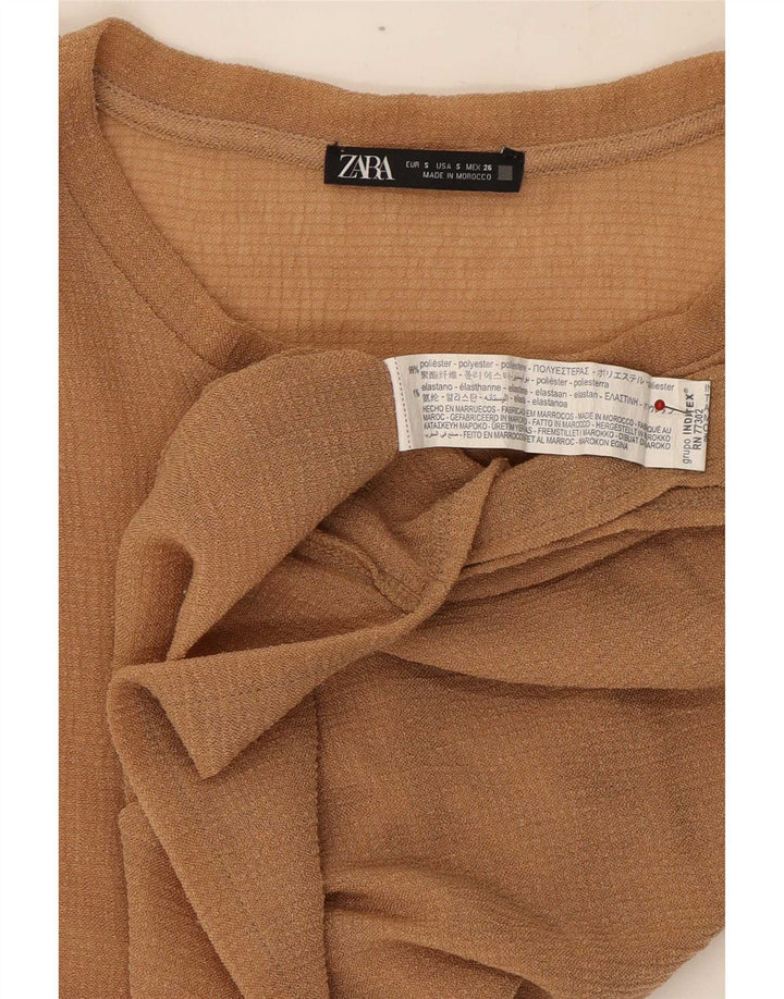 Zara ženska kratka prevelika bluza bez rukava UK 10 Small Beige
