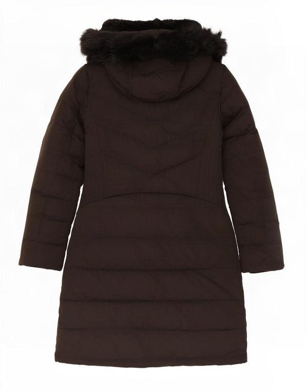 Zara Womens Hooded Padded Coat UK 12 Medium Black Polyester