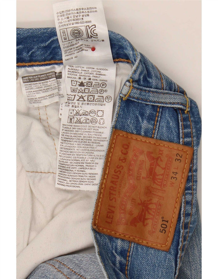 Levi's muške 501 ravne traperice W34 L32 plavi pamuk