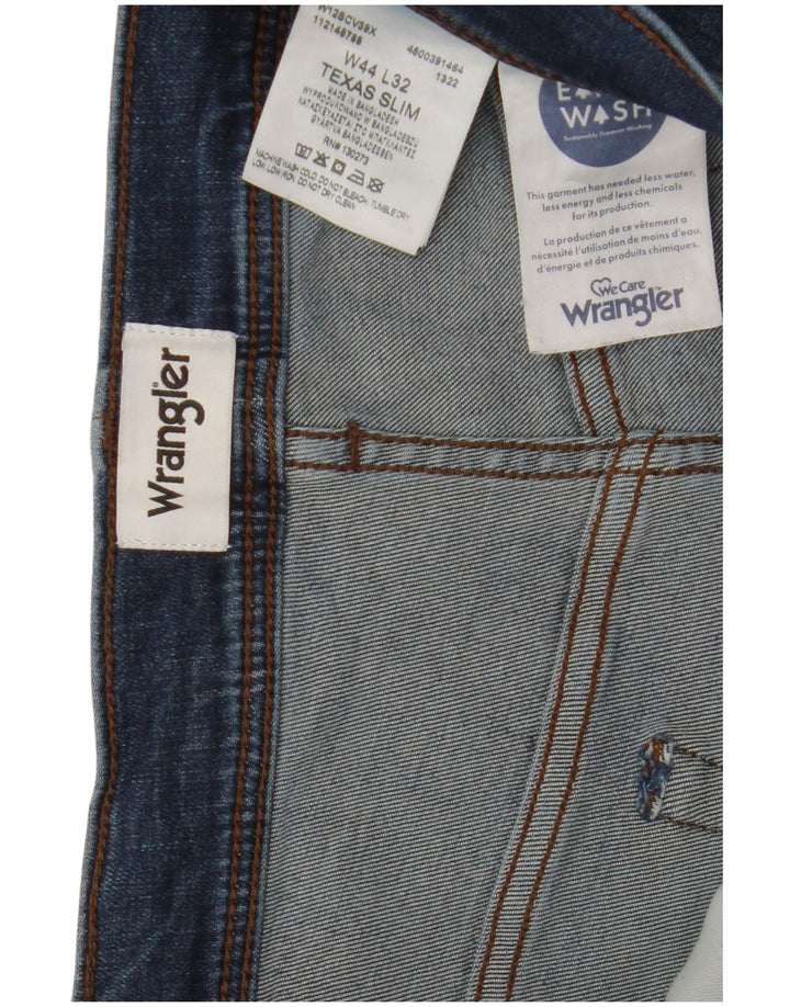 Wrangler Muške Texas Slim Jeans W44 L32 Plavi pamuk